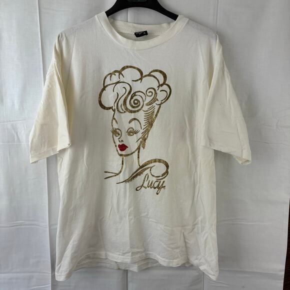 Vintage 1991 I Love Lucy T-Shirt 90’s  Promo Tee Gold Glitter Single Stitch XL - Picture 1 of 8